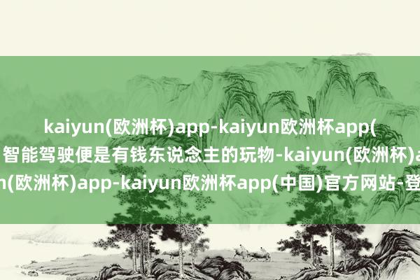 kaiyun(欧洲杯)app-kaiyun欧洲杯app(中国)官方网站-登录入口智能驾驶便是有钱东说念主的玩物-kaiyun(欧洲杯)app-kaiyun欧洲杯app(中国)官方网站-登录入口