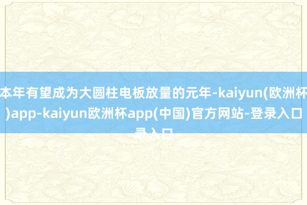 本年有望成为大圆柱电板放量的元年-kaiyun(欧洲杯)app-kaiyun欧洲杯app(中国)官方网站-登录入口