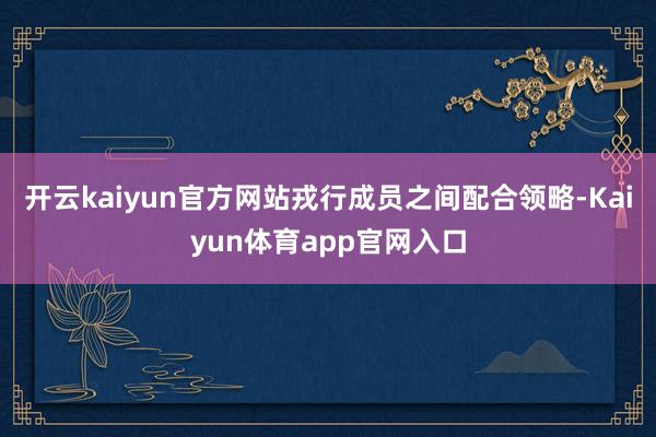 开云kaiyun官方网站戎行成员之间配合领略-Kaiyun体育app官网入口