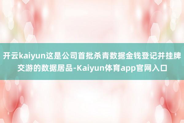 开云kaiyun这是公司首批杀青数据金钱登记并挂牌交游的数据居品-Kaiyun体育app官网入口