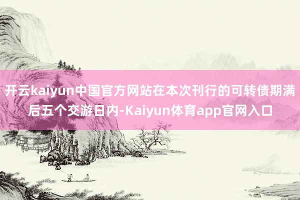开云kaiyun中国官方网站在本次刊行的可转债期满后五个交游日内-Kaiyun体育app官网入口