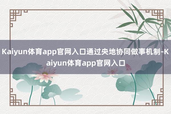 Kaiyun体育app官网入口通过央地协同做事机制-Kaiyun体育app官网入口