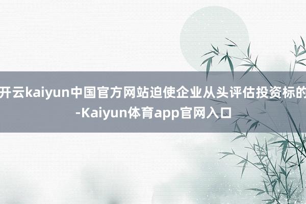 开云kaiyun中国官方网站迫使企业从头评估投资标的-Kaiyun体育app官网入口