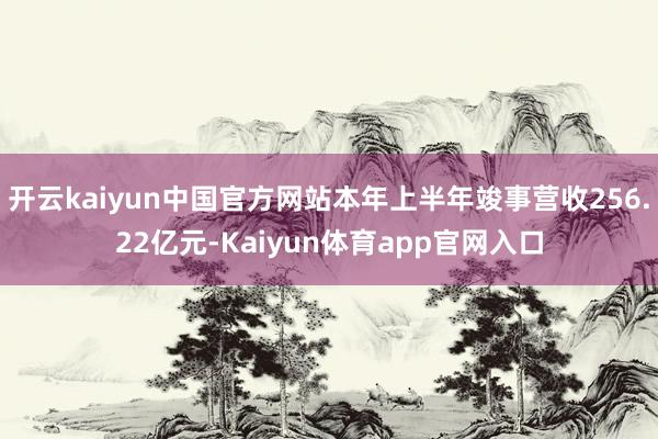 开云kaiyun中国官方网站本年上半年竣事营收256.22亿元-Kaiyun体育app官网入口