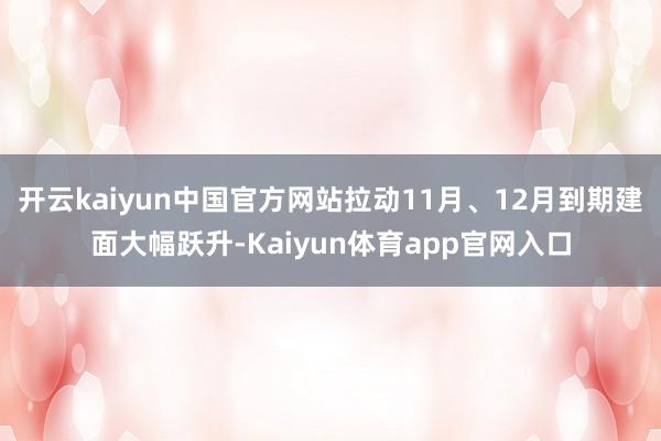 开云kaiyun中国官方网站拉动11月、12月到期建面大幅跃升-Kaiyun体育app官网入口