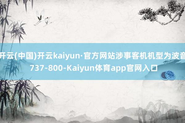开云(中国)开云kaiyun·官方网站涉事客机机型为波音 737-800-Kaiyun体育app官网入口