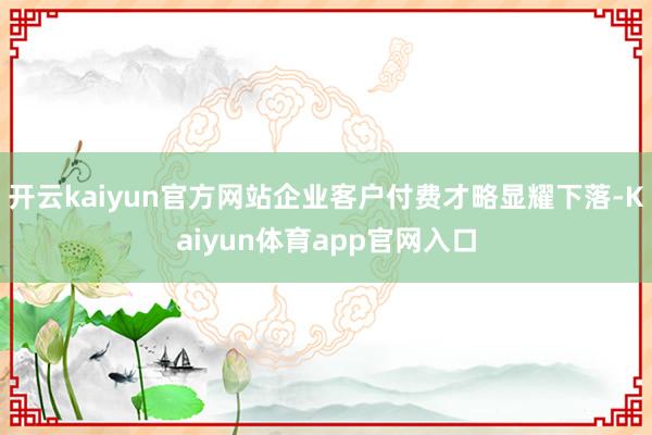 开云kaiyun官方网站企业客户付费才略显耀下落-Kaiyun体育app官网入口