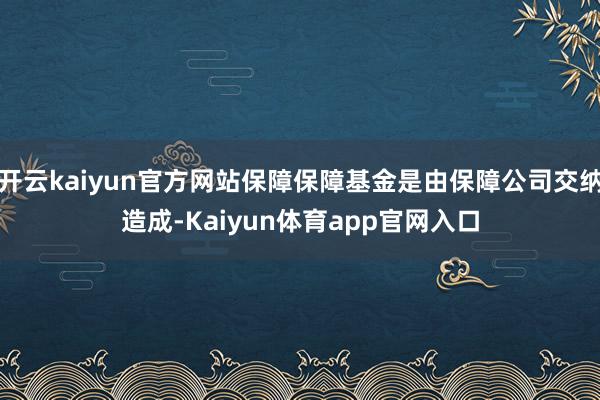 开云kaiyun官方网站保障保障基金是由保障公司交纳造成-Kaiyun体育app官网入口