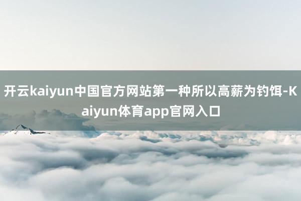 开云kaiyun中国官方网站第一种所以高薪为钓饵-Kaiyun体育app官网入口
