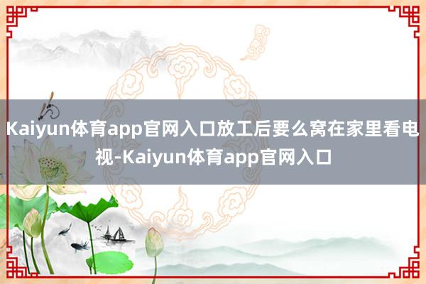 Kaiyun体育app官网入口放工后要么窝在家里看电视-Kaiyun体育app官网入口